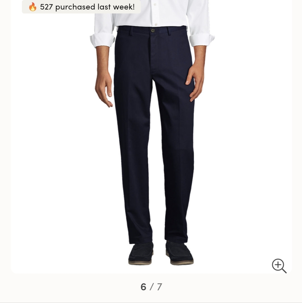 Men's Traditional Fit No Iron Chino Pants color navy - Picture 1 of 7